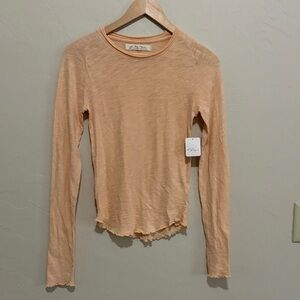 Free People/We The Free Summer Peach Be My Baby Long Sleeve Tee